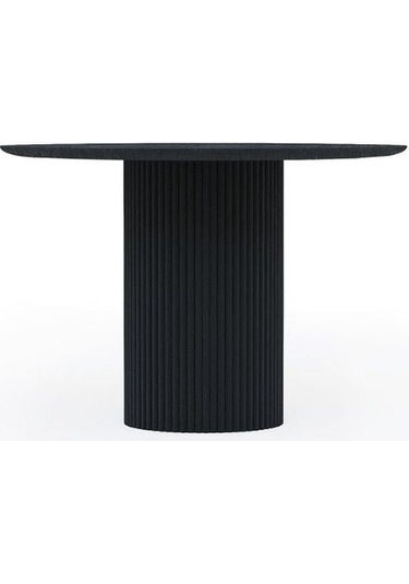 Breeze Yuvarlak Ahşap Bohem Masa 90x90 Siyah