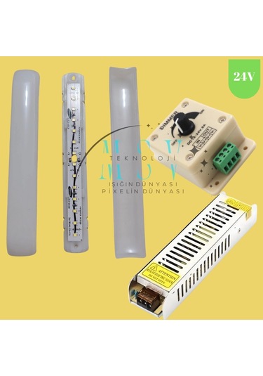 10 Adet 24v 3000k Günışığı Samsung Ledli Pergola 4.5a Trafo Ve 8a Manuel Dimmer Kumandalı Set Tente