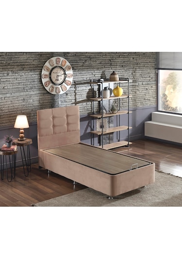 Nironyatak Niron Queen 80X180 Cm Tek Kişilik Pedli Yatak Seti - Sütlü Kahve