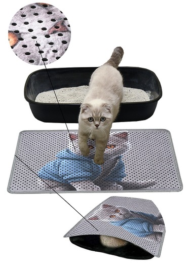 Kedi Kumu Paspası Kedi Tuvaleti Paspası Dijital Baskılı