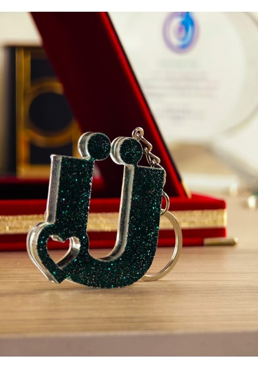 Harfli Anahtarlık Epoksi Kişiye Özel Yapım El Yapımı Harf Anahtarlık Kalp Model Özel Tasarım Hediyelik Ürün Kalp Desenli Simli Anahtarlık Beyaz - Kırmızı