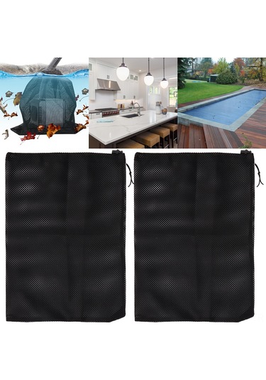 Hangfox Ev, Bahçe, Mutfak Su Pompa Filtresi 2 Adet - Polyester Malzeme, Çöp Ve Yaprakları Filtreleyerek Pompa Ömrünü Uzatır - 41x30cm