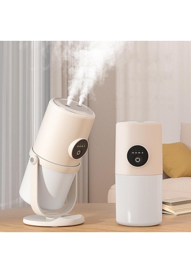 Sones Masaüstü Çift Portlu Nemlendirici Taşınabilir Mini Hava Temizleyici Gece Lambasıyla, Renk: Bej+taban