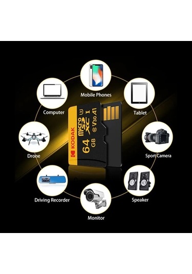 Novahub Kodak Micro Sd Kart 32gb-256gb Sınıf 10 U3 4k Yüksek Hızlı Depolama