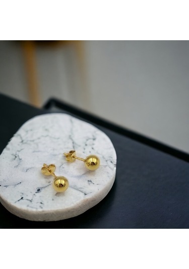 Çelik 7 Mm Düz Top Küpe 001