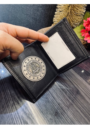 Adalet Bakanliği Rozetli Hakiki Deri Cüzdan