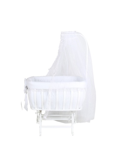 Setaymobilya Beşik, Fiyonklu Mdf Sallanan Beşik + Uyku Seti - Setay