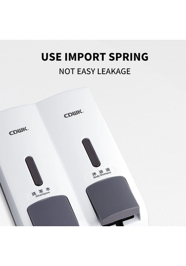 Dancemonkey 300ml 2 Duvar Tipi Abs El Sabunu Dispenser Şeffaf Pencere, Kilitli Giriş Tasarımı Ban Beyaz Beyaz