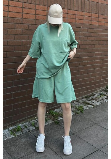 Madmext Mint Yeşili Kısa Kollu Şort Takım Mg1981-mint Yeşili Mint Yeşili