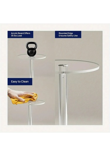 Şeffaf Çay Masası Akrilik Yan Küçük Yuvarlak Basit Yaratıcı Köşe Çok Renkli