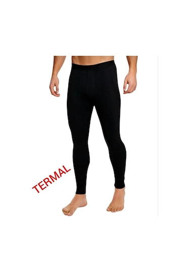 Lüx Wood Termal Uzun Sporcu Taytı Siyah Unisex Siyah