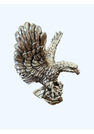 Kartal Heykel Biblo 20 Cm Gümüş Renk