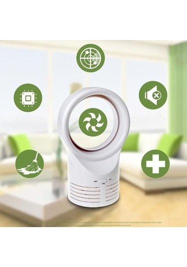 Mini Taşınabilir Masaüstü Bıçaksız Fan Sevimli Hayran Yaprak Soğutucu Soğutma Fanı Ofis Çalışması Için Fanlar 6361 Beyaz