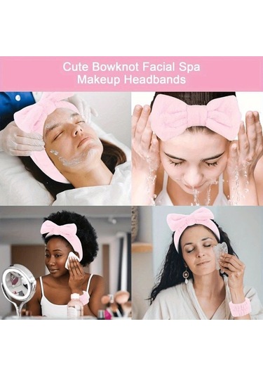 Willowhaven 8'li Pembe Kadın Yüksek Esnek Havlu Saç Bandı - Yüz Yıkama, Makyaj Ve Spor İçin Pembe