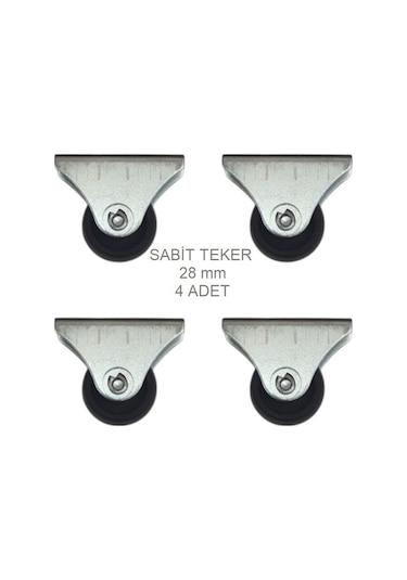 Ofis Koltuk Dolap Etejer İçin 28'lik Sabit Teker 4 Adet Siyah