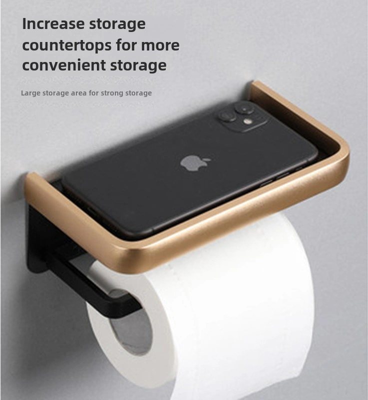 Monyee Alüminyum Banyo Tualet Kağıdı Tutucu, Çift Katlı, Telefon Ve Küçük Eşya Depolama, Dayanıklı, Modern Tasarım Gümüş Diğer