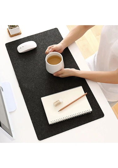 Çalışma Masası Düzenleyici Keçe Bilgisayar Mouse Pedi Masa Üstü Düzenleyici Mat 70x33 Cm Siyah