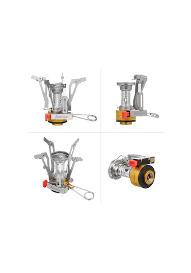 Aomiun-aomiun Mini Kamp Gaz Sobası Sırt Çantası Piezo Ateşleme,y25070 Gümüş