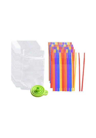 Suntek 100 Adet El Tipi İçecek Torbaları Fermuarlı Meyve Suyu