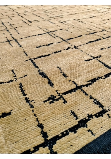 Çam Halı Bodrum Bdr 124 Hardal Özel Latex Kaymaz Tabanlı Kilim