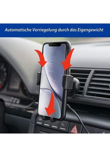 Wisdomselect Kablosuz Araç Şarj Cihazı, Cep Telefonu Şarj Cihazı, Cep Telefonu Tutucusu, Kablosuz Şarj Cihazı Siyah Vantuzlu Siyah 7wl8fb