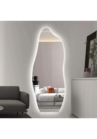 150x50 Led Işıklı Asimetrik Boy Aynası Beyaz