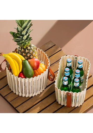 Porsima 4315 Cappuccino 3'lü Sepet Seti Banyo Mutfak Organizeri