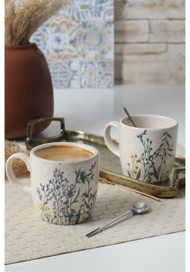 Keramika Deep Bloom Bulut Kupa 8 Cm 2 Adet 22942-43