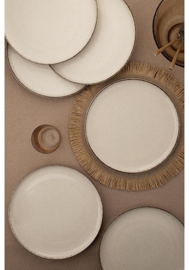 Kütahya Porselen Moderna 6 Parça 27 Cm Düz Tabak Tarçın 447018