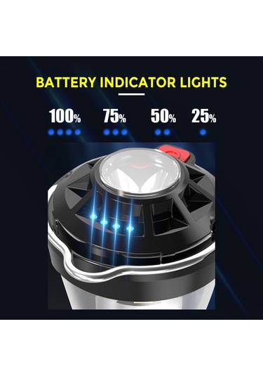 Geeksen Usb Şarj Edilebilir El Feneri Su Geçirmez Kamp Çadırı Işığı Üçayaklı Manyetik Çalışma Işığ El Feneri Çok Renkli