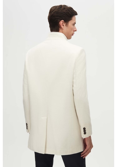 Ds Damat Regular Fit Ekru Hakim Yaka Kaşe Kaban 5hf08ort10002 Ekru