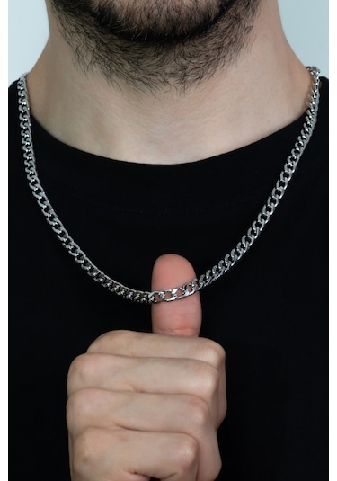 Gemici Çelik Erkek Zincir Kolye 6 Mm 56 Cm H081 (31175655) Çelik