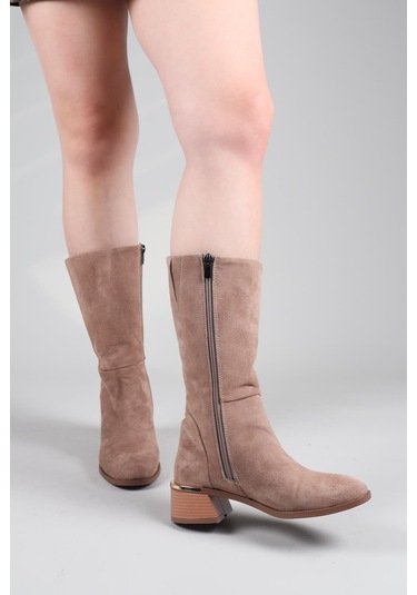 Faye Süet Yarım Çizme Vizon-8553 Vizon