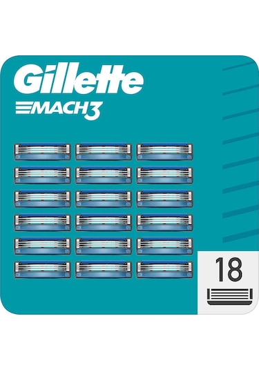Gillette Mach3 Yedek Tıraş Bıçağı 18 Adet Karton Paket