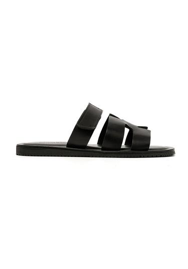The Sandals Factory Black Sandalet Erkek M7897 The Sandals Factory Leather Upper Sandals Black