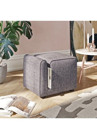 Paris Cepli Ve Dergilikli Puf, Oturma Odası, Antre Puf, Gri Gri