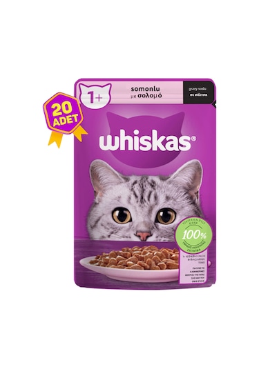 Whiskas Somonlu Pouch Yetişkin Kedi Konservesi 20 x 85 G