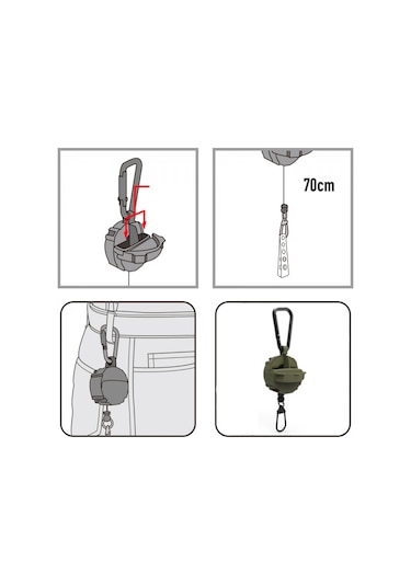 Daiichiseiko Carabiner Reel Micro Case F Green