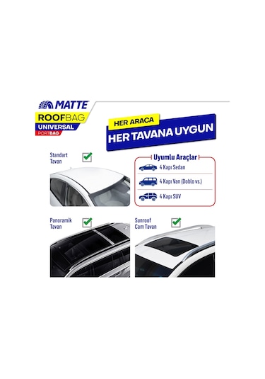 Matte Yeni Nesil Araç Üstü Tavan Port Bagaj