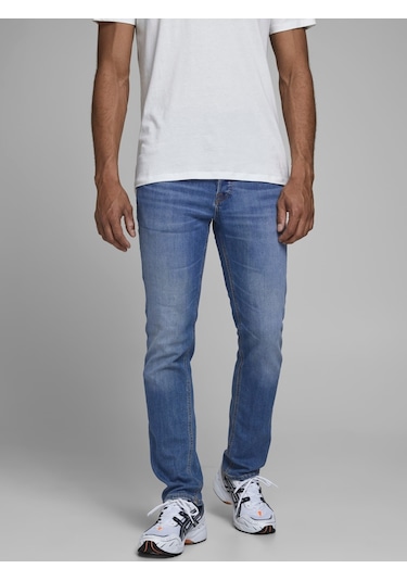 Jack Jones Glenn Model Erkek Dar Kesim Kot Pantolon 12157416 Mavi