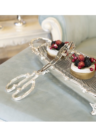 Gümüş Kaplama Oval Servislik Gümüş