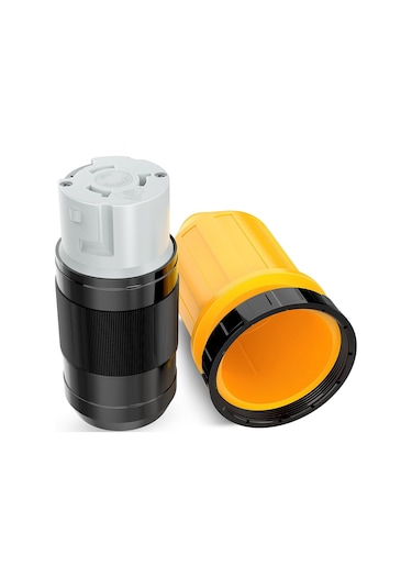 Xurunkeji 50amp Rv Güç Kablosu Büküm Kilitli Fiş, Önyükleme Kilitli Kapak, 125/250v Dişi Kilitli Kıyı Değiştirme Girişi