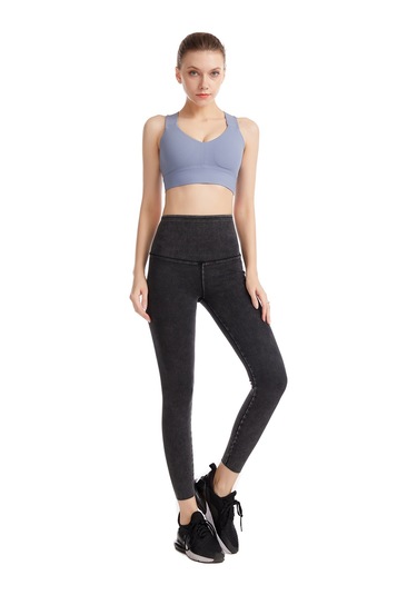 Kosona Kadınlar İçin Yüksek Bel Gönlük Geliştirici Spor Tayt, Esnek Antrenman Tulumu, Casual Jean Stili, Koyu Gri Koyu Gri