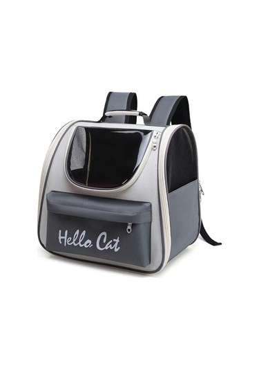 Hangfox 5021 Gri Renkli, Spor Tasarım, Hava Geçirgen Pvc Ve Oxford Kumaş, El Tuttuğu Ve Çift Askılı, Kedi Taşıma Çantası, Büyük Kapasiteli, Seyahat Ve Dış Etkinlikler İçin