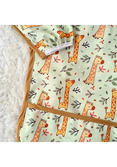 Candar Forest Desenli Sıvı Geçirmez Unisex Aktivite Ve Mama Önlüğü 6-24 Ay Standart Çok Renkli