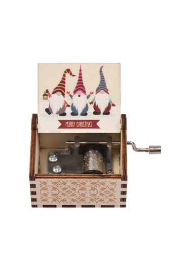 Monyee Ahşap Elle Çevirilebilir 18 Tonlu "we Wish You A Merry Christmas" Melodi Kutusu, 8 Desen Seçeneğiyle Vintage Müzik Kutusu