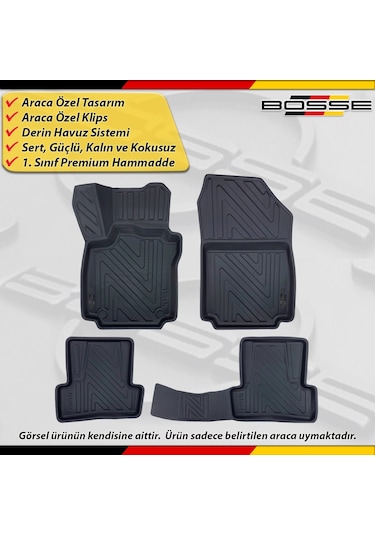 Renault Clio 4 Paspas Araca Özel 2012-2019 Derin Havuzlu North Serisi