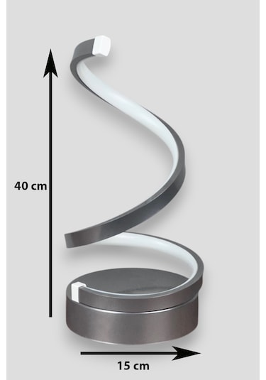 Lara Gri Renk Gün Işığı Led Işık Modern Tasarım Masa Lambası