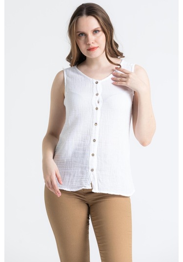 Kolsuz Müslin Melis Bluz Beyaz Byz-beyaz Beyaz