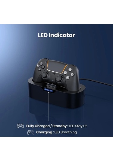 Novahub Newdery Ps5 Tek Denetleyici Şarj İstasyonu, Playstation 5 Ve Çift Sense Edge, Amerika Birleşik Devletleri İçin As Picture